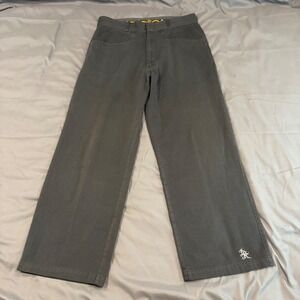 Lowrider Mens Wide Leg Work Pants Black Chicano Streetwear Size 36 RN 105834